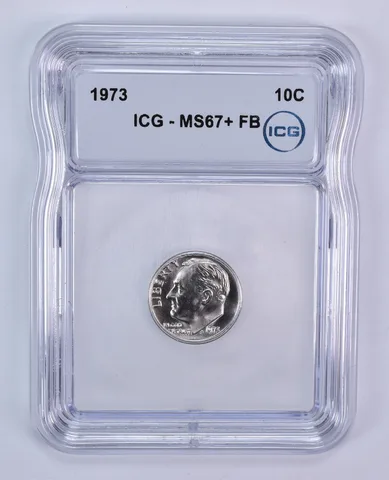 1973 Roosevelt Dime MS67+ FB ICG