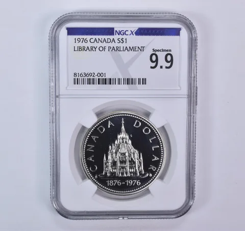 1976 Canada 1 Dollar Silver Library Of Parliament Specimen 9.9 NGC X NGCX