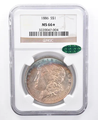 1886 Morgan Silver Dollar MS66* STAR NGC CAC Beautiful Tone *8710