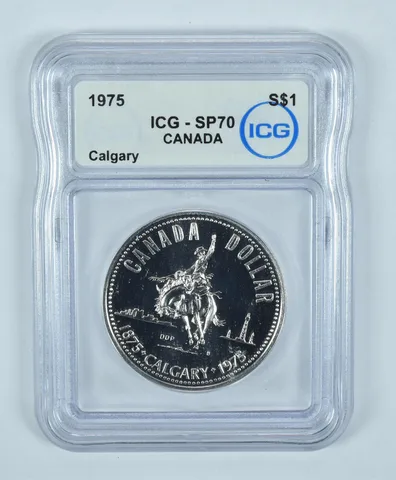 1975 Canada Silver Dollar Calgary SP70 ICG