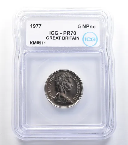 1977 Great Britain 5 New Pence KM#911 PR70 ICG a7835