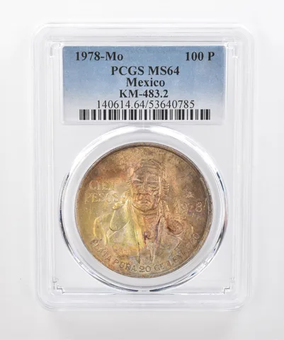 1978 Mo Mexico 100 Pesos Silver KM-483.2 MS64 PCGS Beautiful Tone *1406