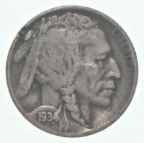 1934-D Indian Head Buffalo Nickel Average Circ