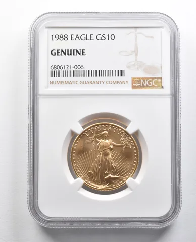 Genuine 1988 $25 American Gold Eagle 1/2 Oz Gold NGC Grading Co. Error *9752