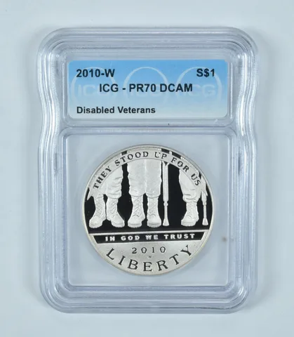 2010-W Disabled Veterans Commemorative Silver Dollar PR70 DCAM ICG