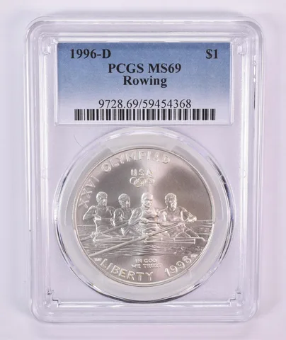 1996-D Olympic Rowing Commemorative Silver Dollar MS69 PCGS