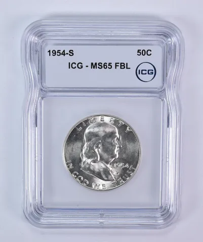 1954-S Franklin Half Dollar MS65 FBL ICG