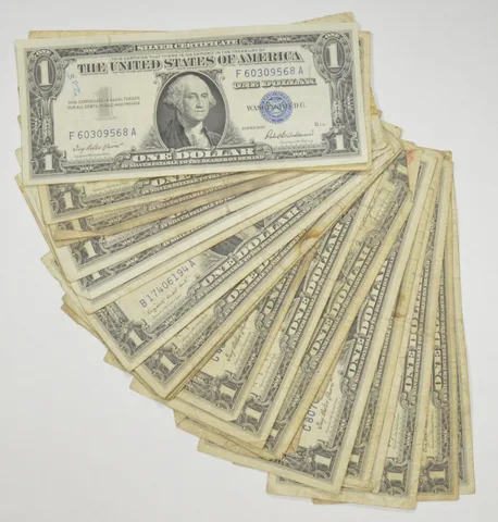 Lot (25) 1957 $1 Silver Certificate Blue Seal US Paper Money Collection