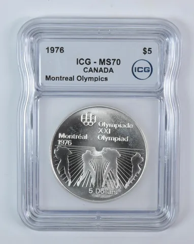 1976 Canada 5 Dollars Silver Montreal Olympics Boxing MS70 ICG