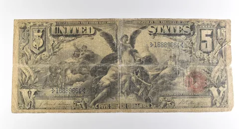 1895 $5 Silver Certificate Large Note Red Seal *3750