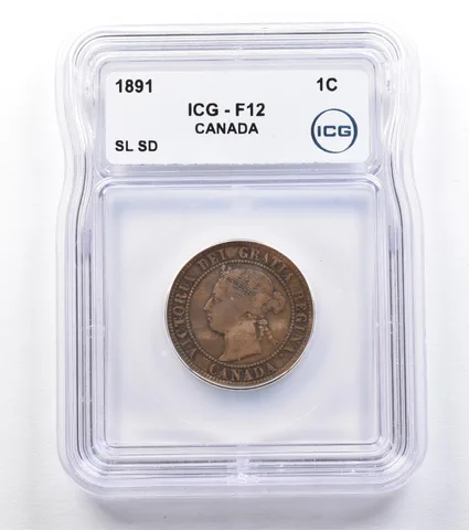1891 Canada 1 Cent SL SD F12 ICG *1827