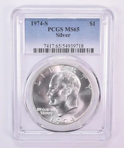 1974-S Eisenhower $1 Silver MS65 PCGS Blue Label