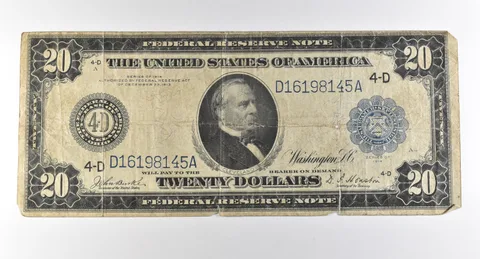 1914 $20 Cleveland OH FRN Large Note Blue Seal *2833