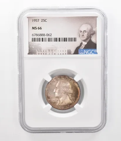 1957 Washington Quarter MS66 NGC Beautiful Tone *2349