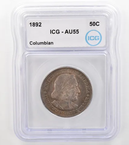 1892 Columbian Exposition Commemorative Half Dollar AU55 ICG Nice Tone *9112