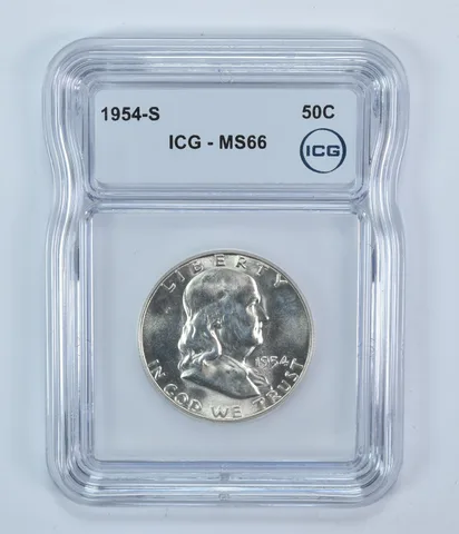 1954-S Franklin Half Dollar MS66 ICG