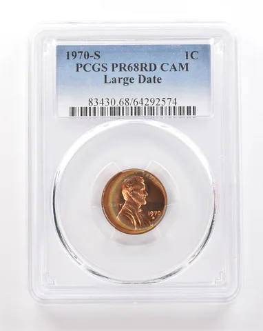 1970-S Lincoln Memorial Cent Large Date PR68 RD CAM PCGS Beautiful Tone *3461