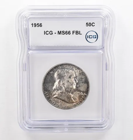 1956 Franklin Half Dollar MS66 FBL ICG Beautiful Tone *0234