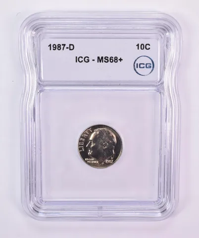 1987-D Roosevelt Dime MS68+ ICG