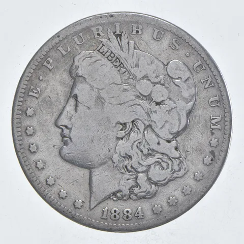 Early - 1884-S Morgan Silver Dollar - 90% US Coin *027