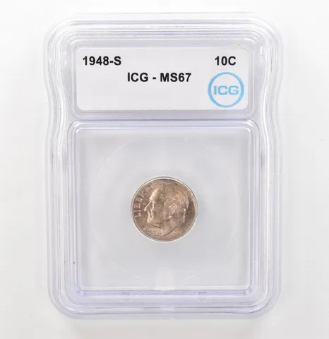 1948-S Roosevelt Dime MS67 ICG Beautiful Tone a3910