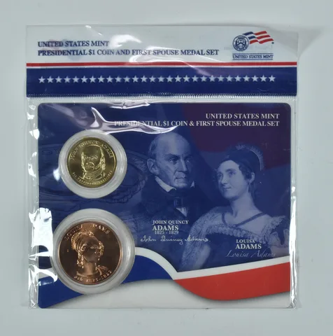 2008 Presidential $1 & First Spouse Medal Set - John Quincy & Louisa Adams