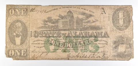 1863 $1 Alabama Obsolete Note *8625