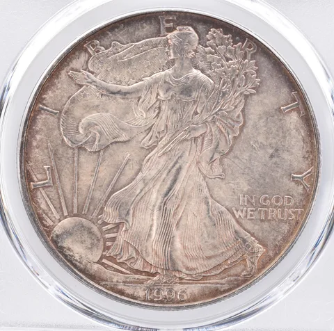1996 American Silver Eagle MS62 PCGS Beautiful Tone *1518