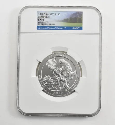 2012-P 5 Oz Silver Quarter America The Beautiful El Yunque SP70 NGC *1629