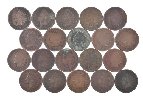 Lot 20 1800's 1890-1899 Indian Head Penny Cents US Coin Collection 2/5 Roll *527