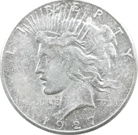 1927-S Peace Silver Dollar a7573