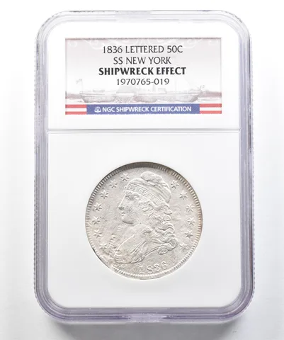 1836 Capped Bust Half Dollar SS New York Shipwreck Effect NGC *3070