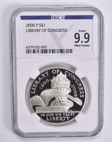 2000-P Library of Congress Commemorative Dollar Proof 9.9 UCAM NGC X NGCX