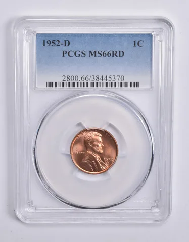 1952-D Lincoln Wheat Cent MS66 RD PCGS Blue Lbl