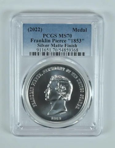 (2022) Silver Medal Franklin Pierce 1853 MS70 PCGS