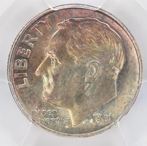 1961 Roosevelt Dime MS63 PCGS Beautiful Tone *0899