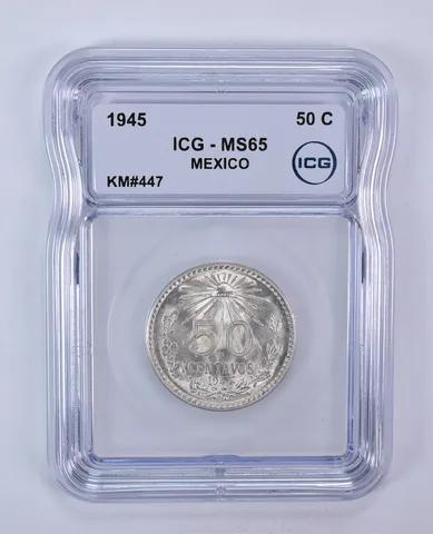 1945 Mexico 50 Centavos KM#447 MS65 ICG