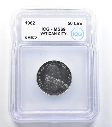 1962 Vatican City 50 Lire KM#72 MS69 ICG *8015