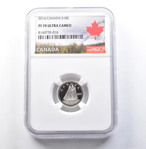 2014 Canada 10 Cents Silver PF70 UCAM NGC a5873