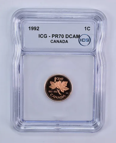 1992 Canada 1 Cent PR70 DCAM ICG
