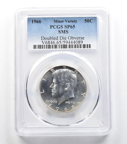 1966 Kennedy Half Dollar SMS Doubled Die Obverse SP65 PCGS *9626