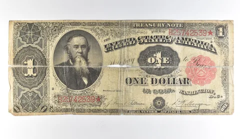 1891 $1 US Treasury Note Star Note Red Seal *1666