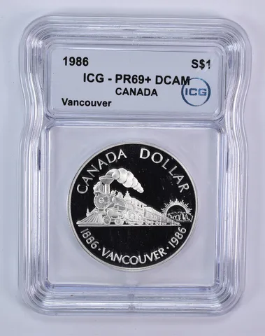 1986 Canada 1 Dollar Silver Vancouver PR69+ DCAM ICG