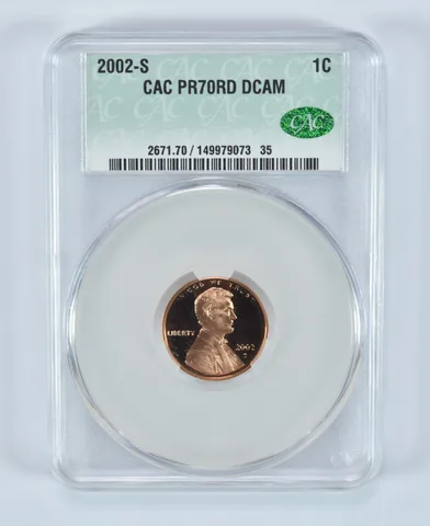 2002-S Lincoln Memorial Cent PR70 RD DCAM CAC CACg