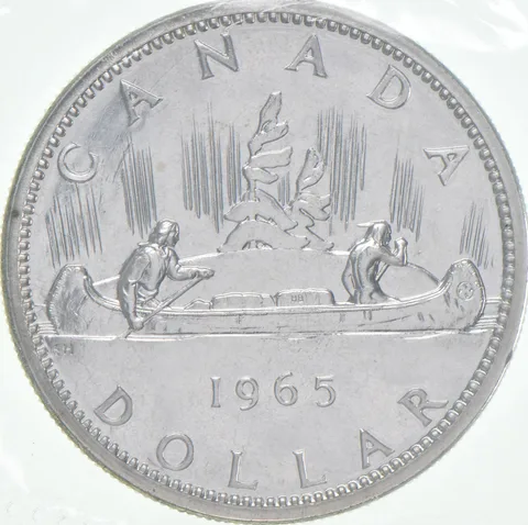 1965 Canada 80% Silver Canadian Silver Dollar Proof Like PL Sealed Cello