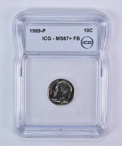 1989-P Roosevelt Dime MS67+ FB ICG