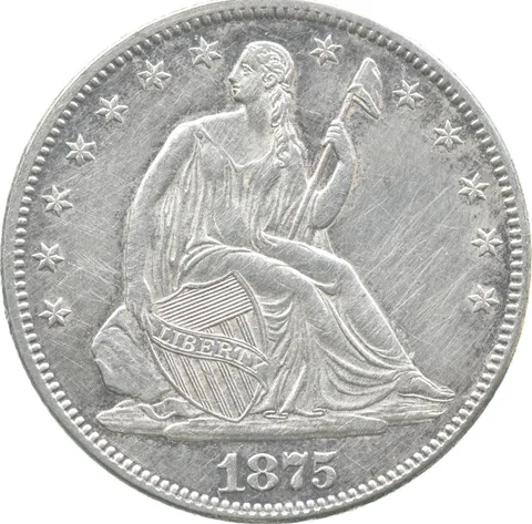 1875 Seated Liberty Half Dollar a2283