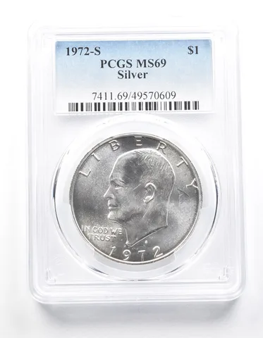1972-S Eisenhower Dollar Silver MS69 PCGS a1470