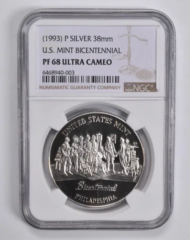PF68 UCAM (1993)-P U.S. Mint Bicentennial Silver Medal 38mm NGC *5585