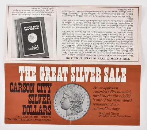 1972 Carson City Silver Dollar Sale Advertisement *7557